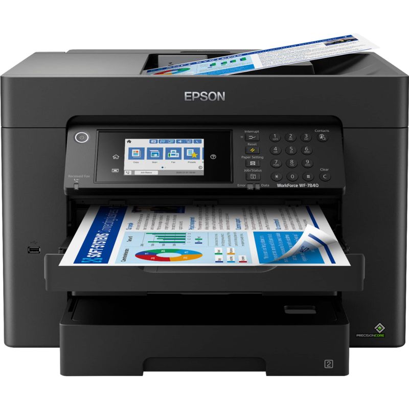 Epson - WorkForce Pro WF-7840 Wireless Wide-format All-in-One Printer - Black