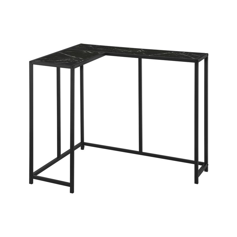 Accent Table/ Console/ Entryway/ Narrow/ Corner/ Living Room/ Bedroom/ Metal/ Laminate/ Black Marble Look/ Contemporary/ Modern