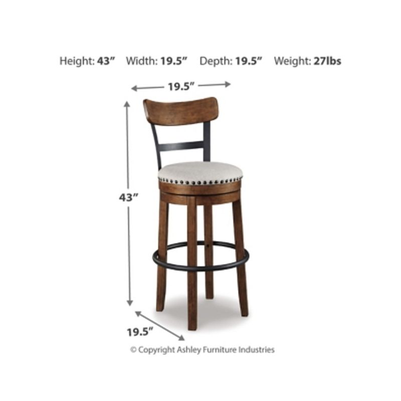 Brown Valebeck Tall Upholstered Swivel Barstool(1/CN)