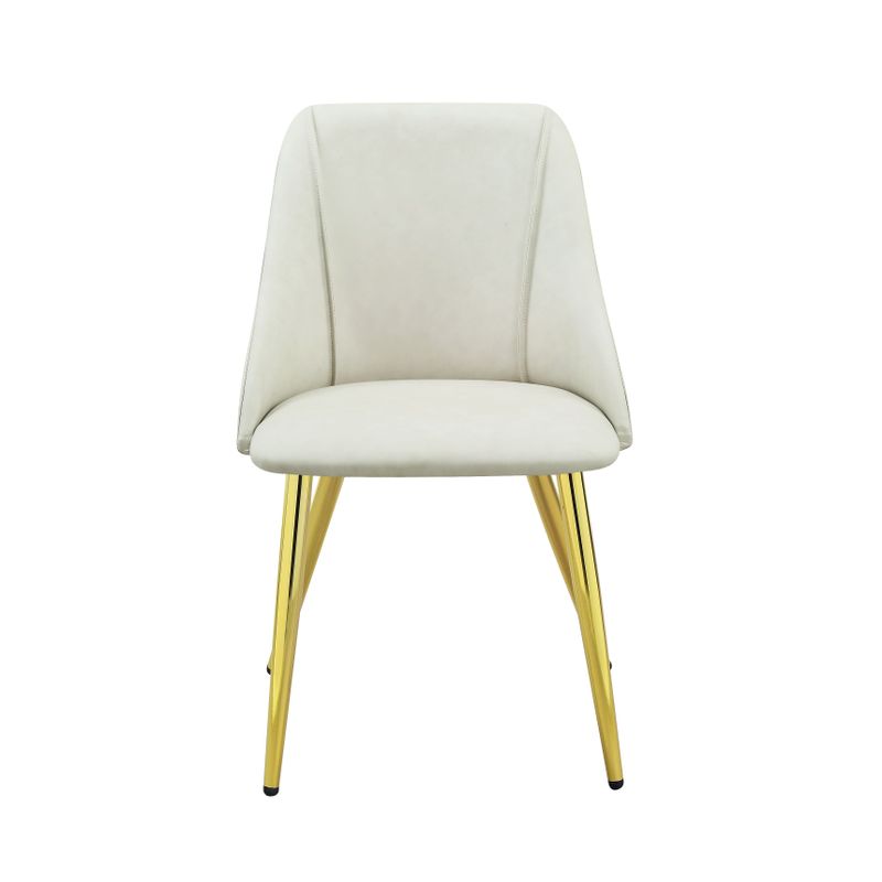 ACME Gaines Side Chair(Set-2), White Synthetic Leather