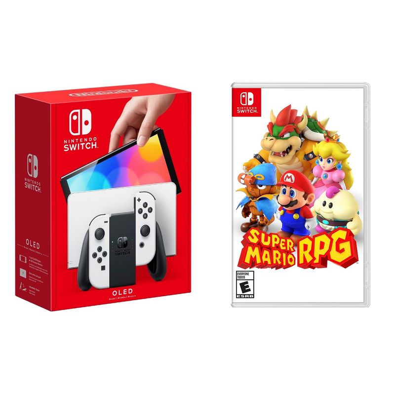 Nintendo - Switch OLED White + Super Mario RPG BUNDLE