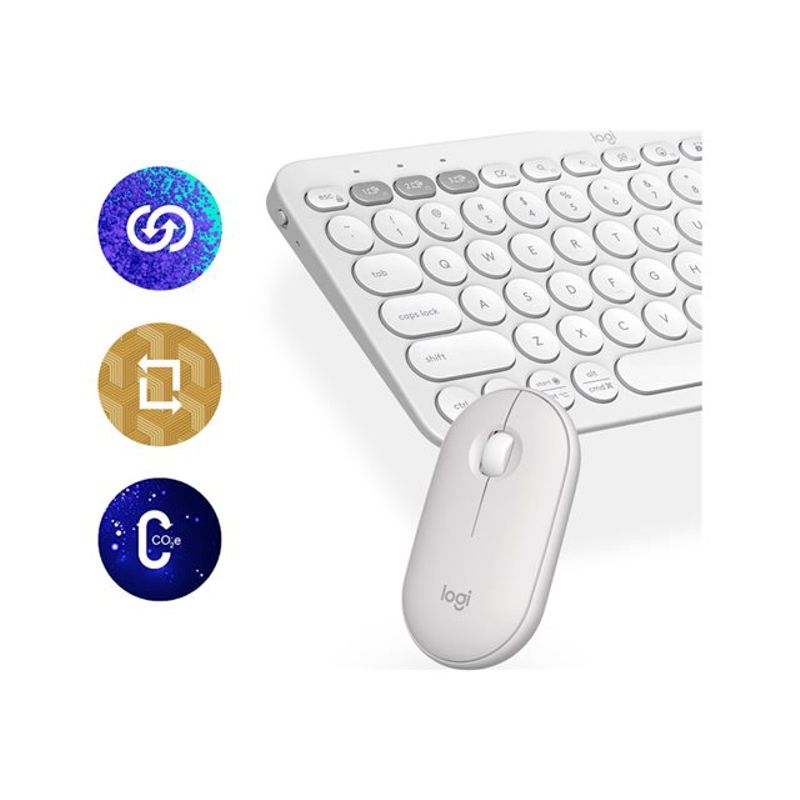 Logitech Pebble 2 Combo - keyboard and mouse set - tonal white Input Device
