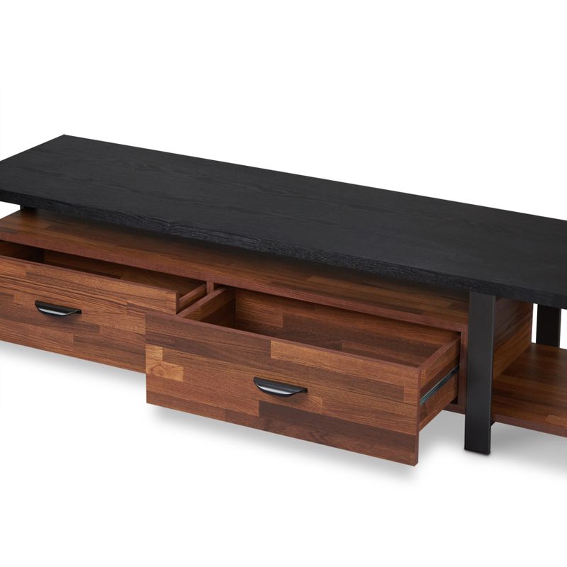 ACME Elling TV Stand, Walnut & Black