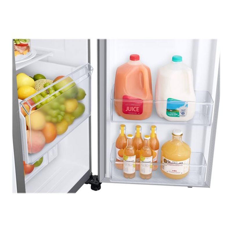 Samsung - 26.7 cu. ft. Side-by-Side Smart Refrigerator with 21.5" Touch-Screen Family Hub - Stainless steel