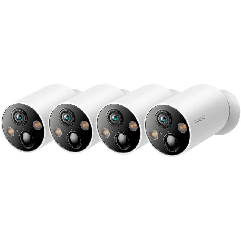 TP-Link - Tapo Wire-Free Indoor/Outdoor Cameras with up to 300 days of Battery Life and Magnetic Base (4-Pack) - No Monthly Fees - White