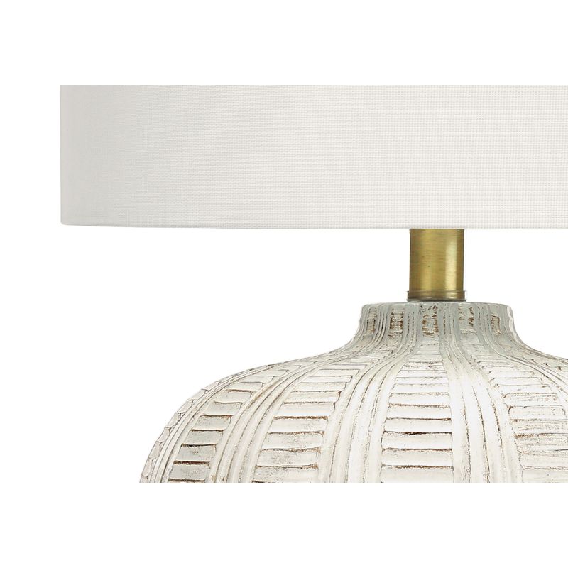 Lighting - 21"H Table Lamp Cream Resin / Ivory Shade