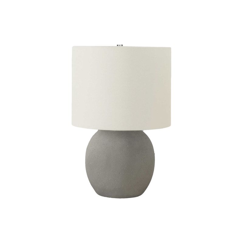 Lighting - 20"H Table Lamp Grey Concrete / Ivory Shade