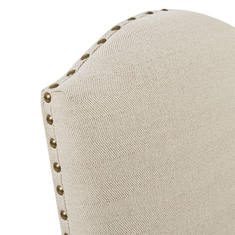 Beige Foster Set of 2 High Back Dining Chairs with Skirts