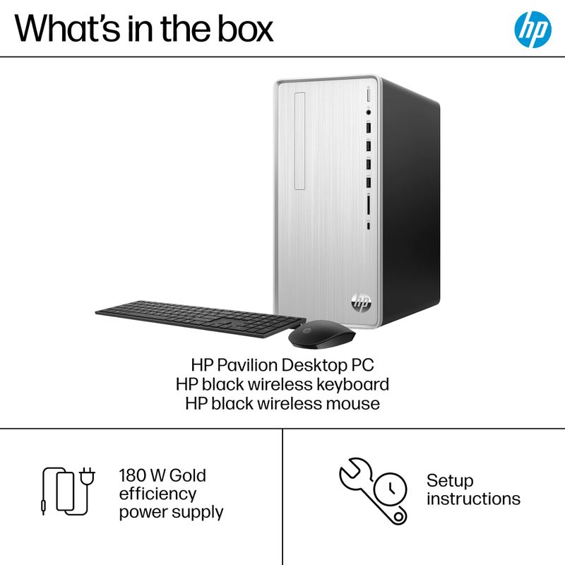 HP - Pavilion Desktop - AMD Ryzen 7 - 16GB Memory - 1TB SSD - Natural Silver