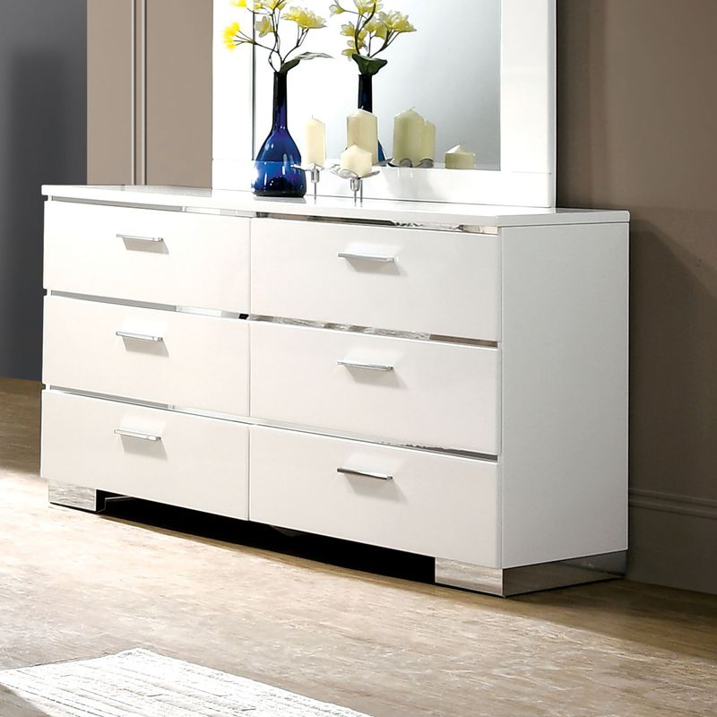 Contemporary Wood Dresser in White