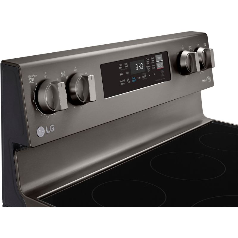 LG 6.3-Cu. Ft. Electric Smart Range with EasyClean and AirFry Black Stainless Steel