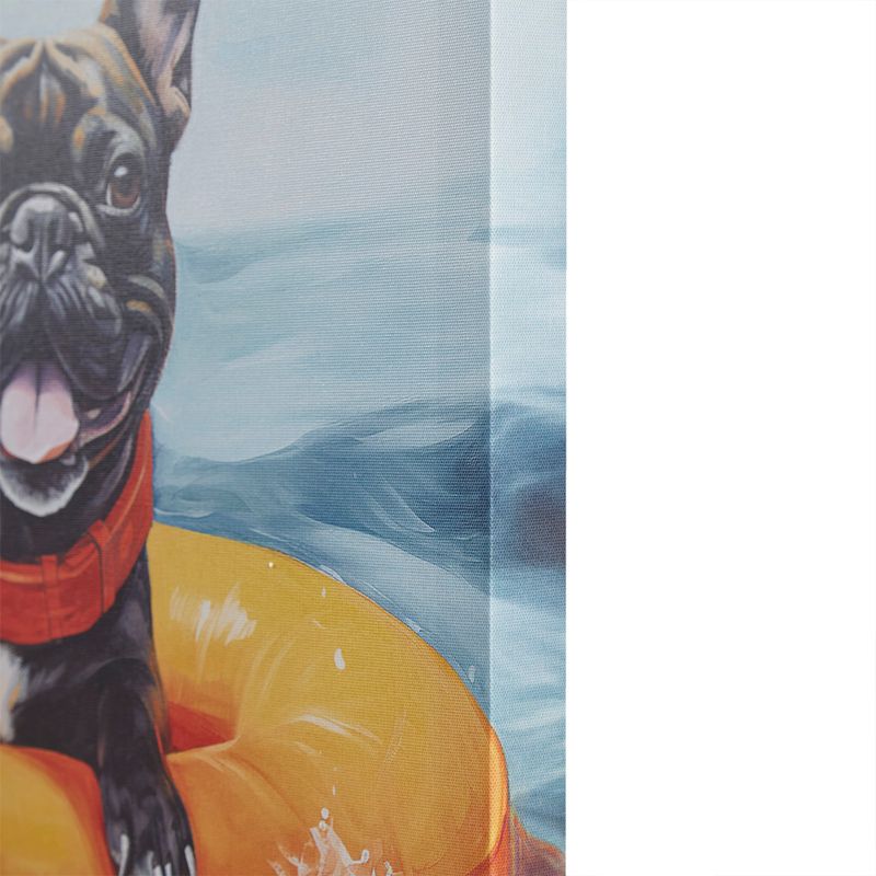 Frenchie/Blue Multi Beach Dogs Frenchie Canvas Wall Art See below