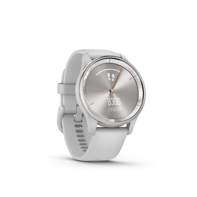 Garmin - vivomove Trend Hybrid Fitness Smartwatch Silver/Mist Gray