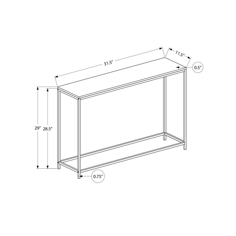 Accent Table/ Console/ Entryway/ Narrow/ Sofa/ Living Room/ Bedroom/ Metal/ Laminate/ Grey/ Black/ Contemporary/ Modern