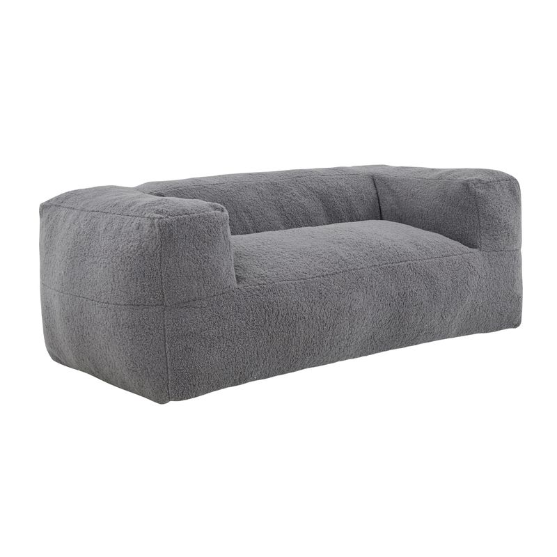 Sealy&reg; Redd Sherpa Grey Memory Foam Bean Bag Sofa