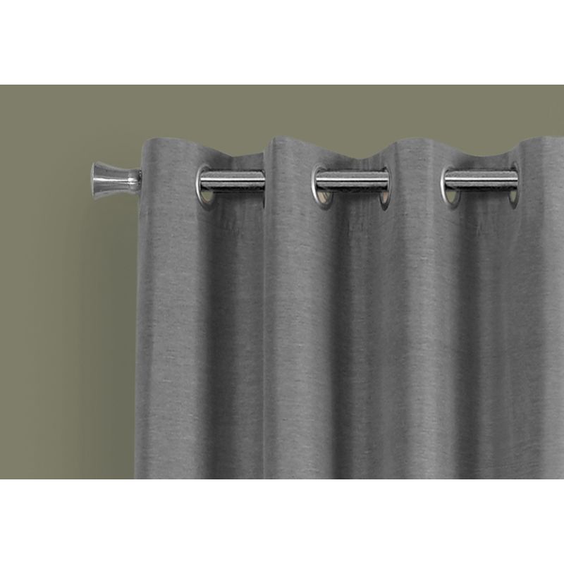 Curtain Panel/ 2pcs Set/ 54"W X 84"L/ 100% Blackout/ Grommet/ Living Room/ Bedroom/ Kitchen/ Thermal Insulation/ Polyester/ Grey/ Contempora