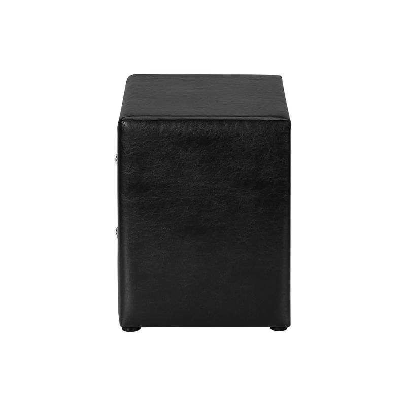 Bedroom Accent/ Nightstand/ End/ Side/ Lamp/ Storage Drawer/ Bedroom/ Upholstered/ Pu Leather Look/ Black/ Transitional