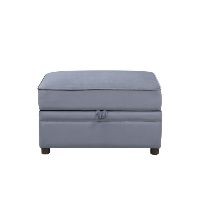 ACME Bois II Ottoman w/Storage, Gray Velvet