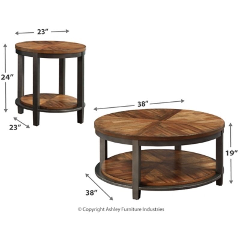 Light Brown/Bronze Roybeck Occasional Table Set (3/CN)