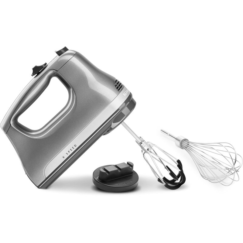 KitchenAid 6-Speed Hand Mixer with Flex Edge Beaters in Contour Silver