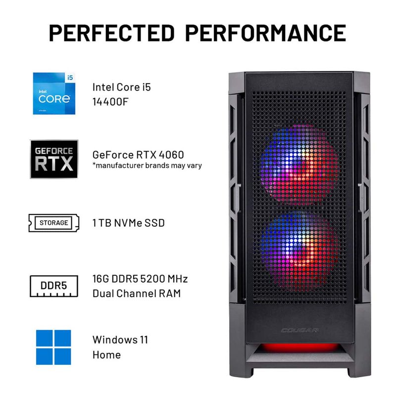 Skytech Gaming - BLAZE 4 Mini Gaming Desktop PC - Intel Core i5-14400F - 16GB Memory - NVIDIA RTX 4060 - 1TB NVMe SSD - Black