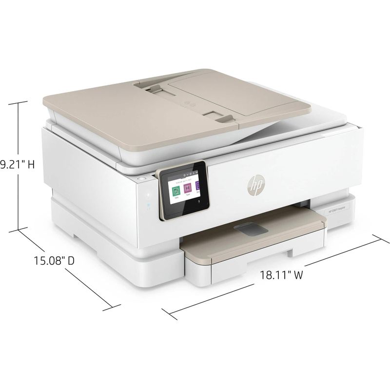 HP - ENVY Inspire 7955e Wireless All-In-One Inkjet Photo Printer with 3 months of Instant Ink included with HP+ - White & Sandstone