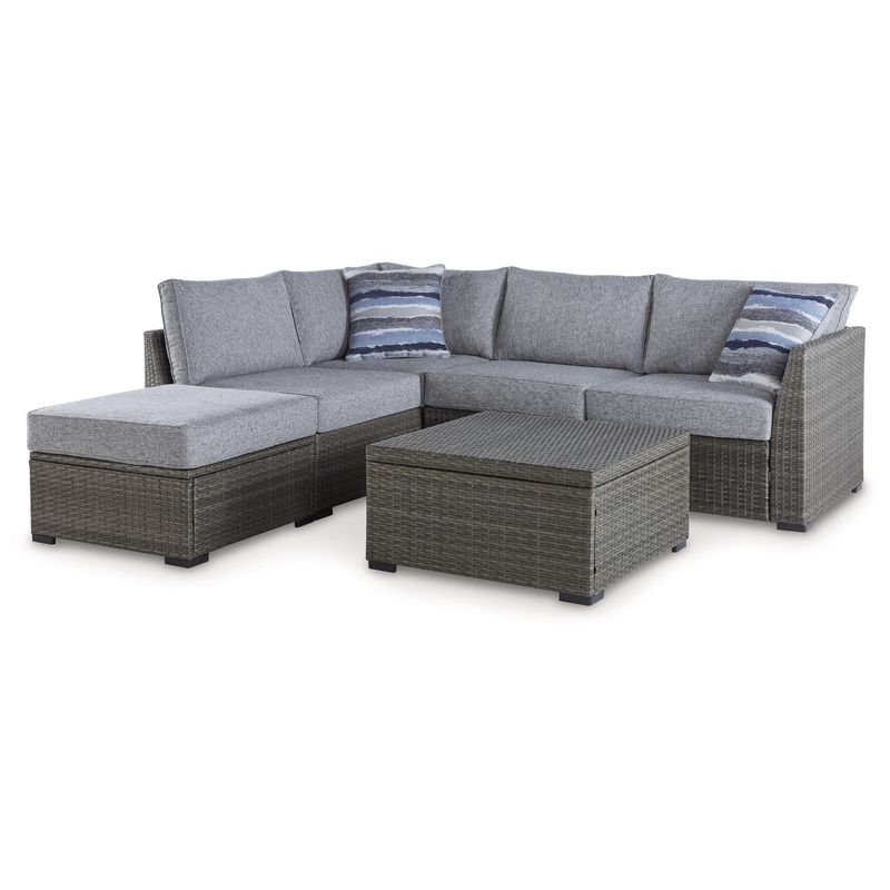 Petal Road Outdoor Loveseat Sectional/Ottoman/Table Set (Set of 4)