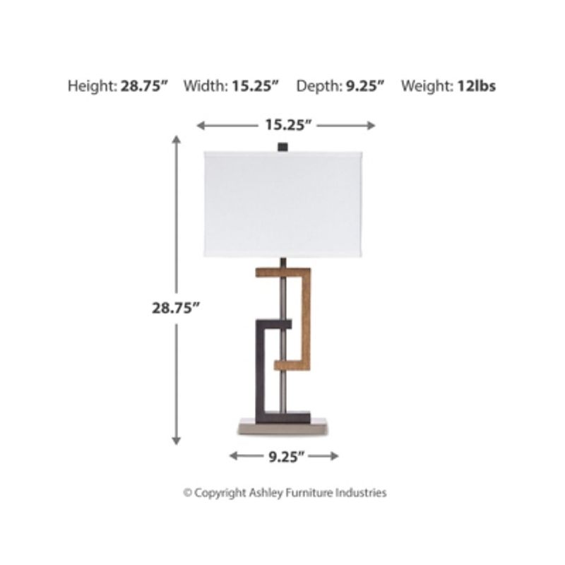 Brown/Silver Finish Syler Poly Table Lamp (2/CN)