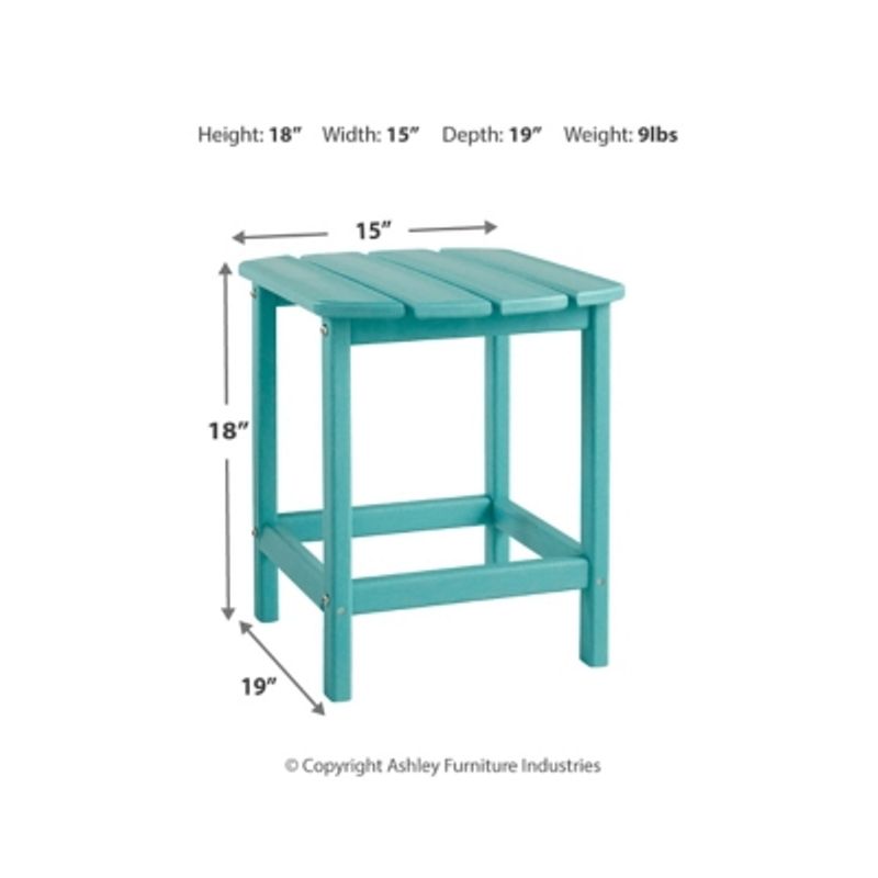 Turquoise Sundown Treasure Rectangular End Table