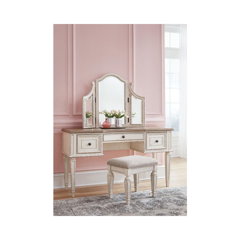 Realyn Vanity/Mirror/Stool (3/CN)