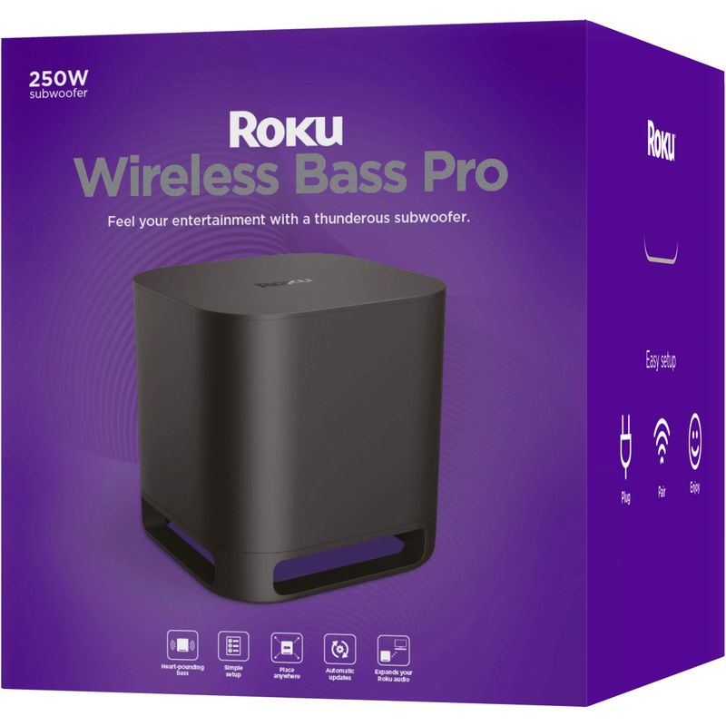 Roku 10" Wireless Bass Pro Subwoofer for Streambar, Streambar Pro, and Roku Wireless Speakers - Black