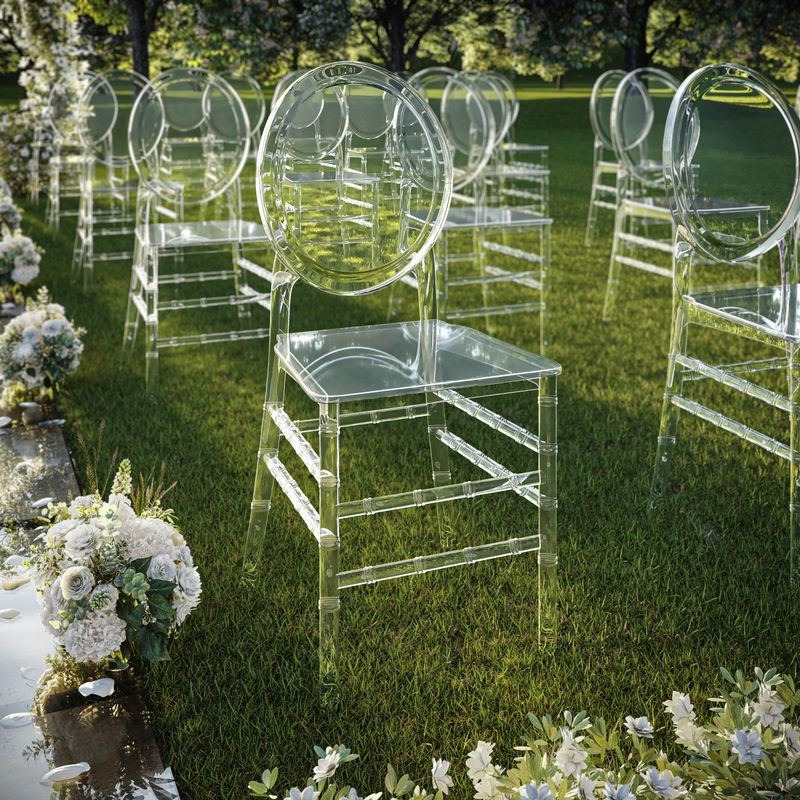 Techni Home Stackable Ghost Style Clear Acrylic Event Chairs - Set of 4