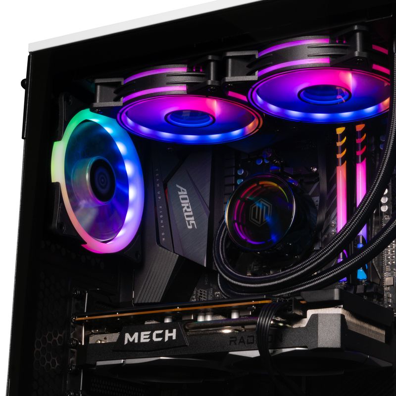 Periphio Nova Prebuilt Gaming PC - Liquid Cooled, AMD Ryzen 5 5600X (4.6GHz Turbo), Radeon RX 6650 XT (8GB), 1TB M.2 NVMe SSD, 16GB DDR4 RAM