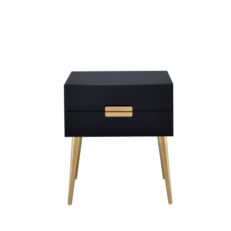 ACME Denvor End Table, Black & Gold