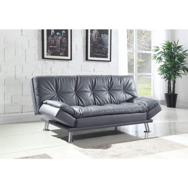 Dilleston Tufted Back Upholstered Sofa Bed Grey