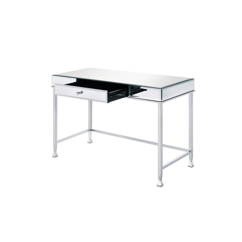 ACME Canine Writing Desk, Mirrored and Chrome Finish