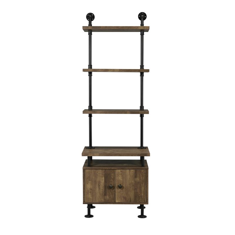 ACME Ensata II TV Stand Side Pier, Rustic Oak & Black Finish