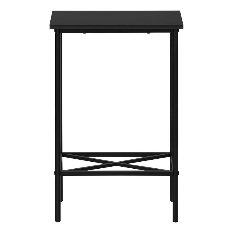 Accent Table/ Side/ End/ Narrow/ Small/ 2 Tier/ Living Room/ Bedroom/ Metal/ Laminate/ Black/ Contemporary/ Modern