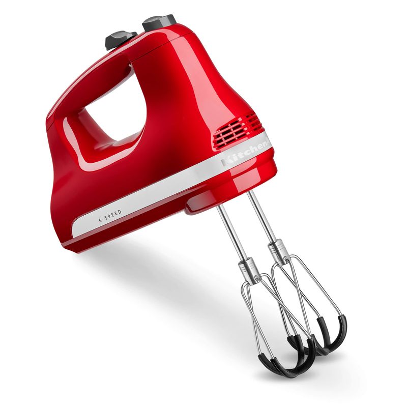 KitchenAid - 6 Speed Hand Mixer with Flex Edge Beaters - KHM6118 - Empire Red