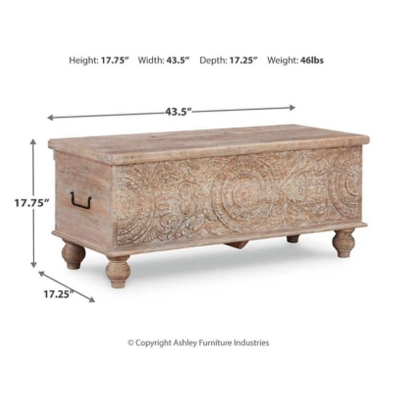 Beige Fossil Ridge Storage Bench