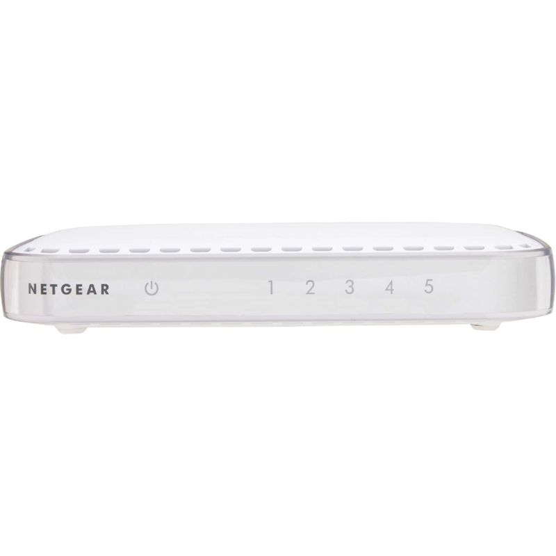 NETGEAR - 5-Port 10/100/1000 Mbps Gigabit Unmanaged Switch - White