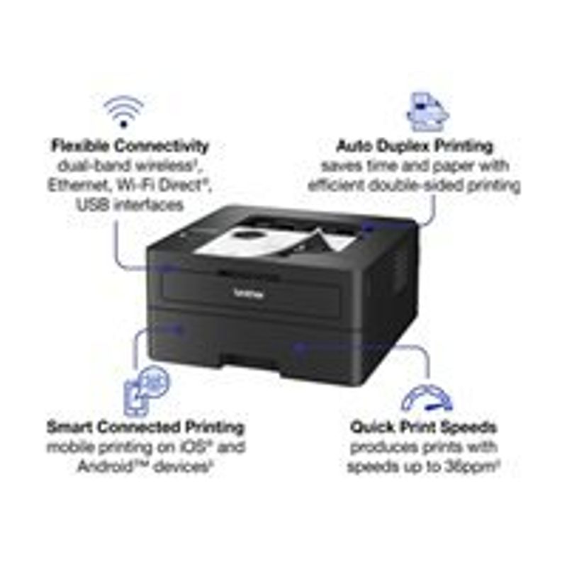 Brother - HL-L2460DW Wireless Black-and-White Refresh Subscription Eligible Laser Printer - Gray