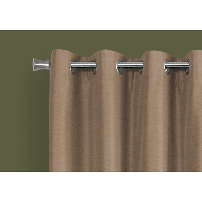 Curtain Panel/ 2pcs Set/ 54"W X 95"L/ 100% Blackout/ Grommet/ Living Room/ Bedroom/ Kitchen/ Thermal Insulation/ Polyester/ Brown/ Contempor