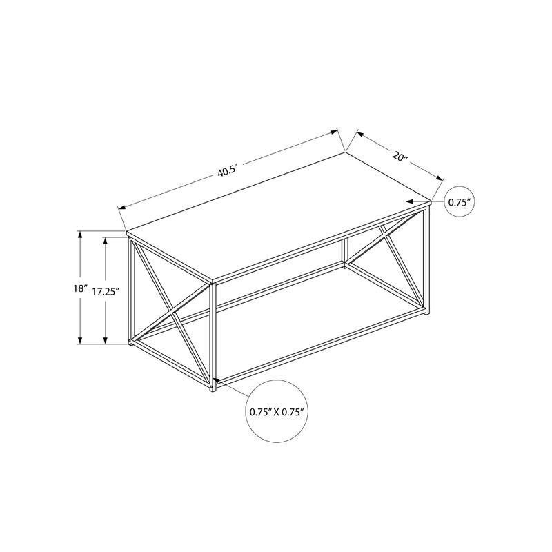 Coffee Table/ Accent/ Cocktail/ Rectangular/ Living Room/ 40"L/ Metal/ Laminate/ Grey/ Black/ Contemporary/ Modern