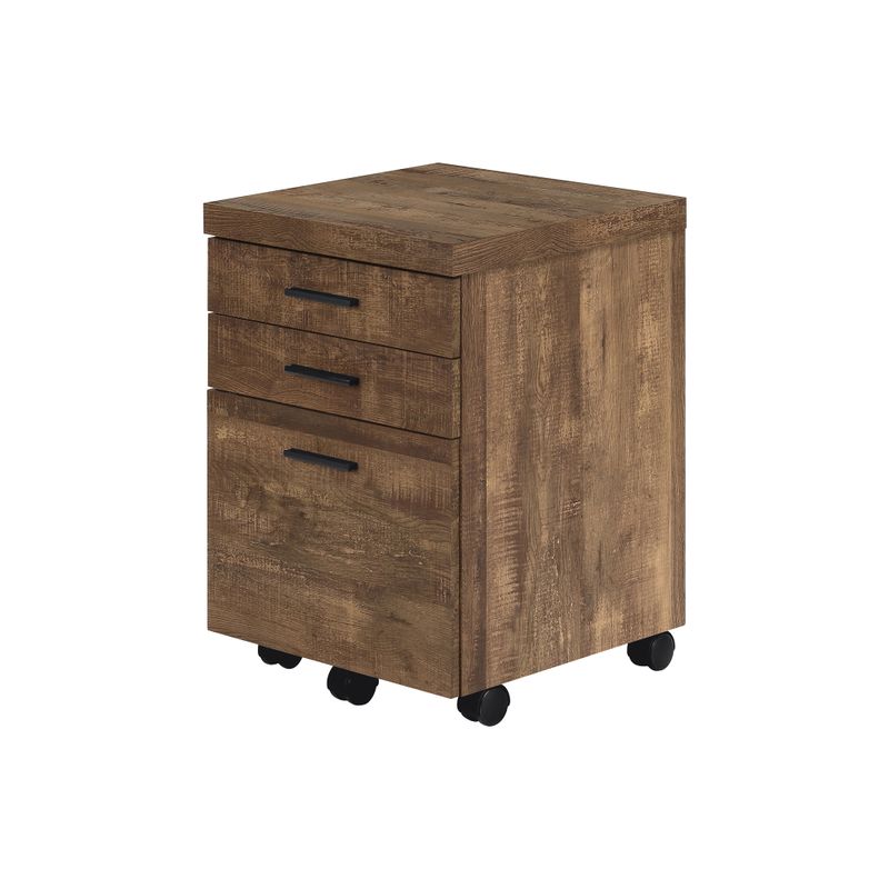 File Cabinet/ Rolling Mobile/ Storage Drawers/ Printer Stand/ Office/ Work/ Laminate/ Brown/ Contemporary/ Modern