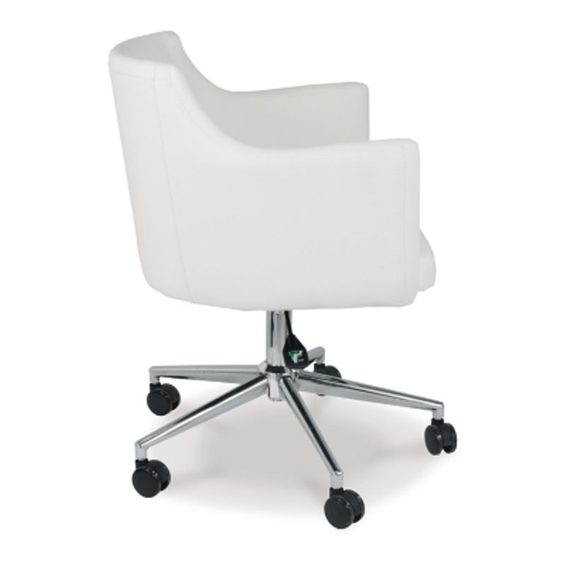 White Baraga Home Office Swivel Desk Chair