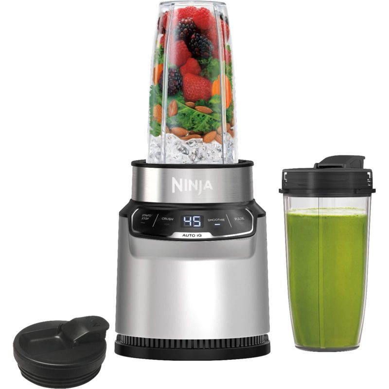 Ninja - Nutri-Blender Pro Personal Blender with Auto-iQ - Cloud Silver