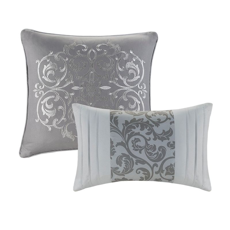 Grey Ramsey Embroidered 8 Piece Comforter Set Queen