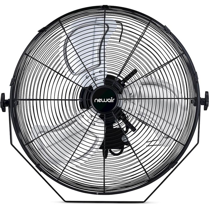 NewAir - 4650 CFM 20" Outdoor High Velocity Wall Mounted Fan with 3 Fan Speeds and Adjustable Tilt Head - Black