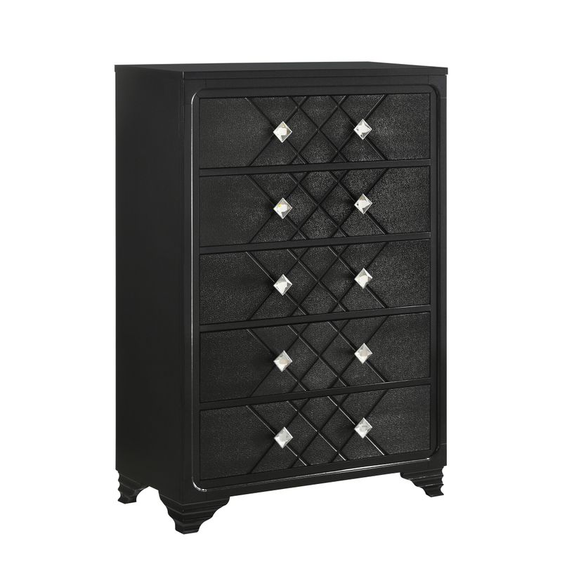 Penelope 5-drawer Chest Black